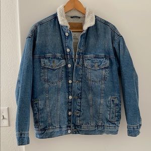 Super warm fleece denim jacket